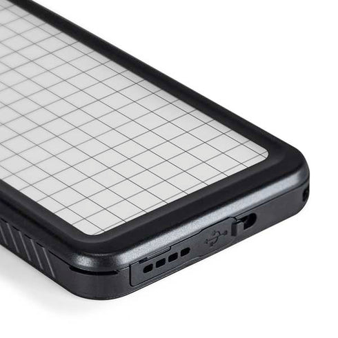 White Grid Galaxy S24 Waterproof Case